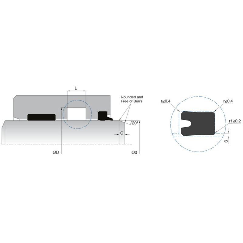 KL15 Μονόδραση HNBR Rod Seal Hydraulic για κυλίνδρους μεσαίας έως βαριάς λειτουργίας