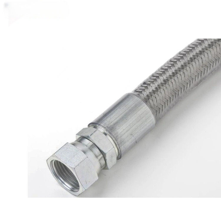 Πυροσβεστικό σωλήνα αγωγού καυσίμου από PTFE μαύρο ασημένιο από ανοξείδωτο χάλυβα