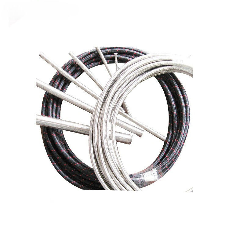 Πυροσβεστικό σωλήνα αγωγού καυσίμου από PTFE μαύρο ασημένιο από ανοξείδωτο χάλυβα