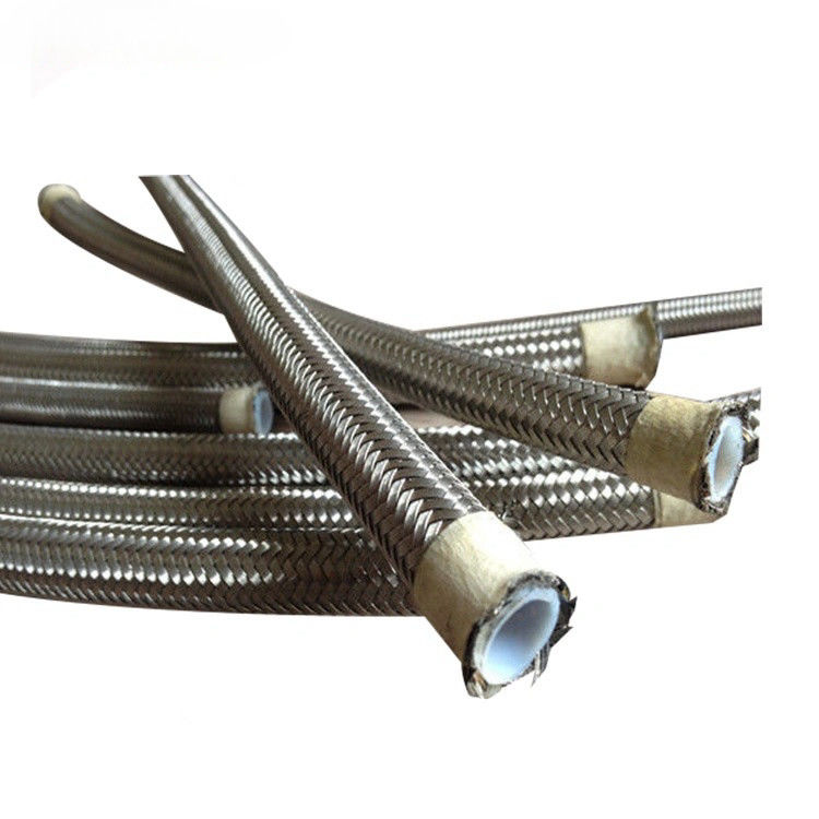 Πυροσβεστικό σωλήνα αγωγού καυσίμου από PTFE μαύρο ασημένιο από ανοξείδωτο χάλυβα